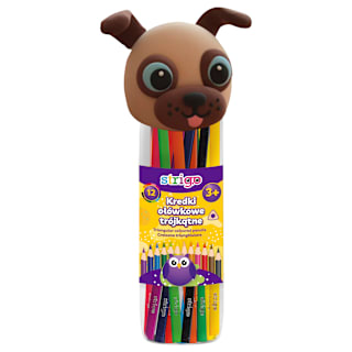 Creioane colorate in cutie cățel Strigo