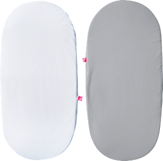 Spannbetttuch Oval weiß und grau 35x75cm Motherhood