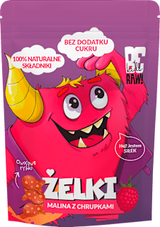 BeRAW Kids Żelki Malina z chrupkami  BeRaw