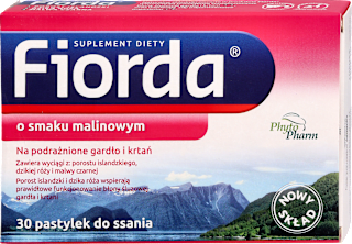 Pastylki do ssania o smaku malinowym Fiorda