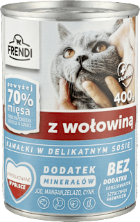 Puszka dla kota kawałki w sosie z wołowiną FRENDI