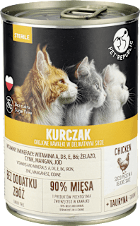 Mokra karma dla kota Steril, kawałki w sosie z kurczakiem, puszka PetRepublic