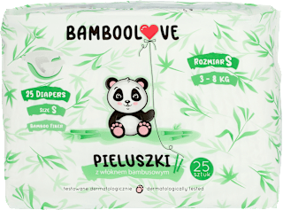 Pieluszki jednorazowe bambusowe, rozmiar S 3-8 kg Bamboolove