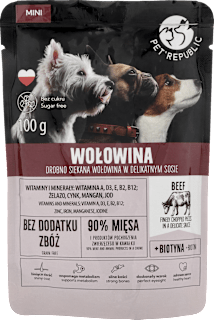 Saszetka dla psa MINI, fileciki z wołowiną PetRepublic
