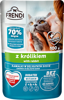 Saszetka dla kota - kawałki w sosie z królikiem FRENDI