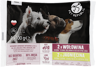 Saszetki dla psa MINI 4x100g wołowina-jagnięcina PetRepublic