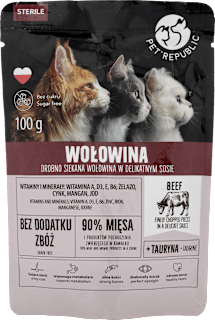 Saszetka dla kota STERIL, fileciki z wołowiną PetRepublic