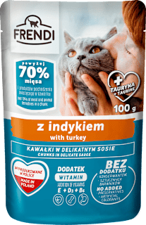 Saszetka dla kota-kawałki w sosie z indykiem  FRENDI