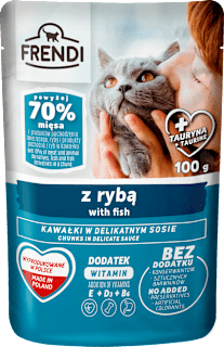 Mokra karma dla kota, kawałki w sosie z rybą FRENDI