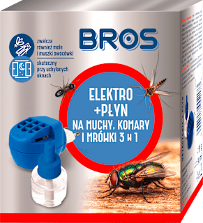 Elektro + płyn na muchy, komary i mrówki 3w1 BROS