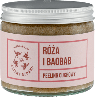 Peeling Róża i Baobab z cukrem trzcinowym CZTERY SZPAKI