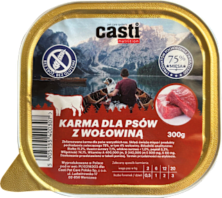 Karma mokra dla psa wołowina casti