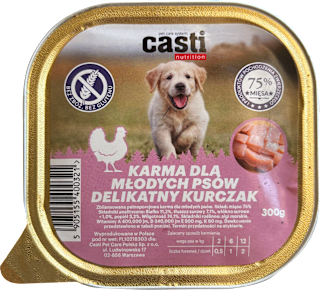 Karma mokra dla psa junior kurczak casti
