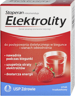 Elektrolity, smak truskawkowy, saszetki USP ZDROWIE