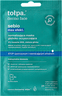 Dermo face sebio max efekt normalizująca maska głęboko oczyszczająca tołpa