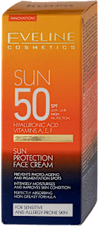 SUN krema za lice, za zaštitu od sunca, SPF 50 EVELINE COSMETICS