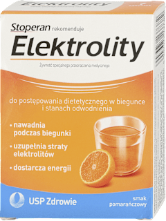 Elektrolity, smak pomarańczowy, saszetki USP ZDROWIE