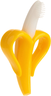Jucărie dentiţie & periuță 2în1 banană Coccorito
