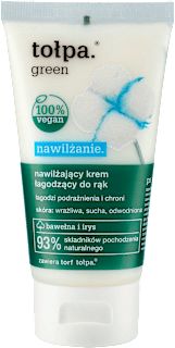 Green nawilżający krem łagodzący do rąk  tołpa