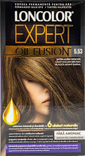 Vopsea de păr fără amoniac Oil Fusion 5.53 șaten auriu deschis LONCOLOR EXPERT