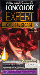 Vopsea de păr fără amoniac Oil Fusion 7.62 roșu intens LONCOLOR EXPERT