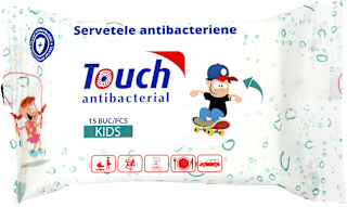 Șervețele umede antibacteriene Kids Touch