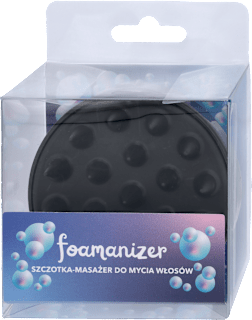 Szczotka-masażer do mycia włosów, czarna Foamanizer