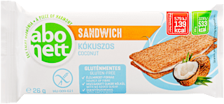 Kókuszos szendvics szelet, gluténmentes Abonett