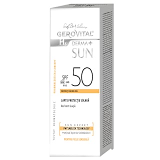 Lapte protecție solară cu SPF 50 H3 Derma+ Sun GEROVITAL