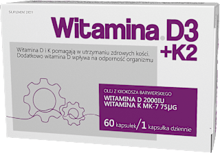 Suplement diety Witamina D3 2000 IU + K2, kapsułki INV Poland