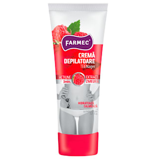 Cremă depilatoare cu extract de zmeură farmec