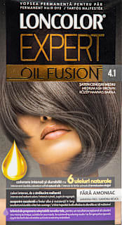 Vopsea de păr fără amoniac Oil Fusion 4.1 șaten cenușiu mediu LONCOLOR EXPERT
