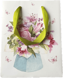 Pungă cadou model floral M 17,5x23x10cm SAV COM