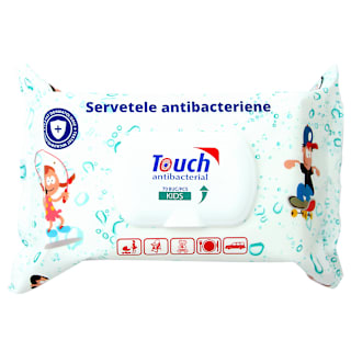 Șervețele umede antibacteriene pentru copii Touch