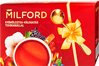 Teaválogatás teáskanállal ajándékcsomagban, 3x20 db filter Milford