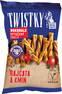 Pečený slaný snack paradajky a rasca TWISTKY