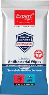 Șervețele umede antibacteriene sensitive Expert Wipes