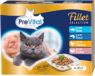 NATUREL dušené filetky 4 příchutě v želé, 12x85g Multipack PreVital