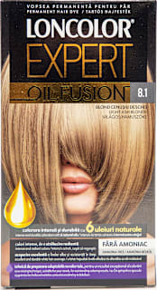 Vopsea de păr fără amoniac Oil Fusion 8.1 blond cenușiu deschis LONCOLOR EXPERT