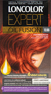 Vopsea de păr fără amoniac Oil Fusion 8.66 roșu intens deschis LONCOLOR EXPERT
