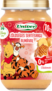 Junior menü zöldséggel, sertésraguval és almával 10 hónapos kortól Univer