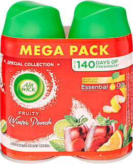 Fresh Matic légfrissítő utántöltő Gyümölcsös téli puncs illattal dupla csomagolásban Air Wick