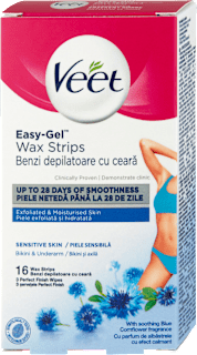Benzi depilatoare cu ceară  Easy -Gel pentru piele sensibilă Veet