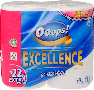 Toalettpapír Excellence Sensitive 4x150 lap, 3 rétegű Ooops!