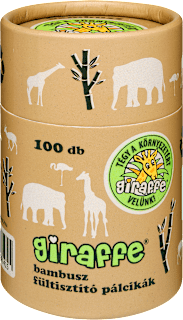 Fültiszító pálcika bambuszból Giraffe