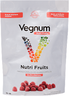 Nutri Fruits élőflórával, pirosgyümölcs ízű gumigyümölcs Vegnum