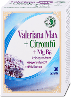 Valeriana max+citromfű+ magnézium+B6 vitamin tabletta DR CHEN PATIKA
