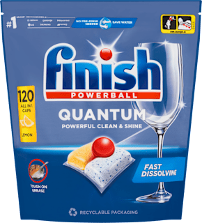 Quantum tablete za strojno pranje posuđa - miris limuna Finish