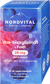 Vas-biszglicinát + folát elemi vassal kapszula NORDVITAL