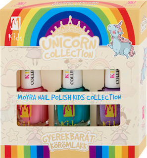 Körömlakk szett, Unicorn Collection, gyerekbarát,  3X7 ML Moyra